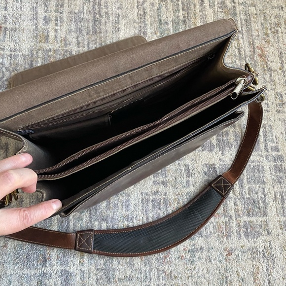 Vintage Pelle Studio brown leather messenger bag/satchel - Picture 7 of 12